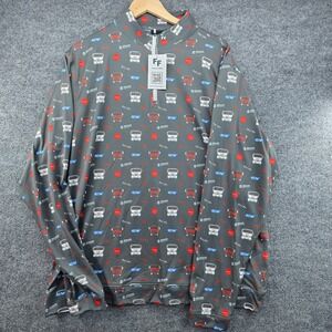 Fore Fathers Mens Isuzu Truck Allison Transmission Quarter Zip Pullover‎ Gray XL